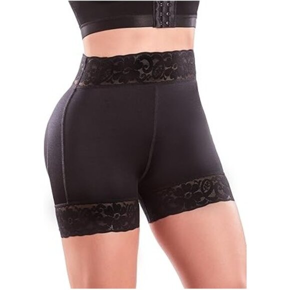 Padded Butt Lifter Shaper Shorts Lace Trim Booty Enhancer Underwear Black Sz S - Picture 3 of 9